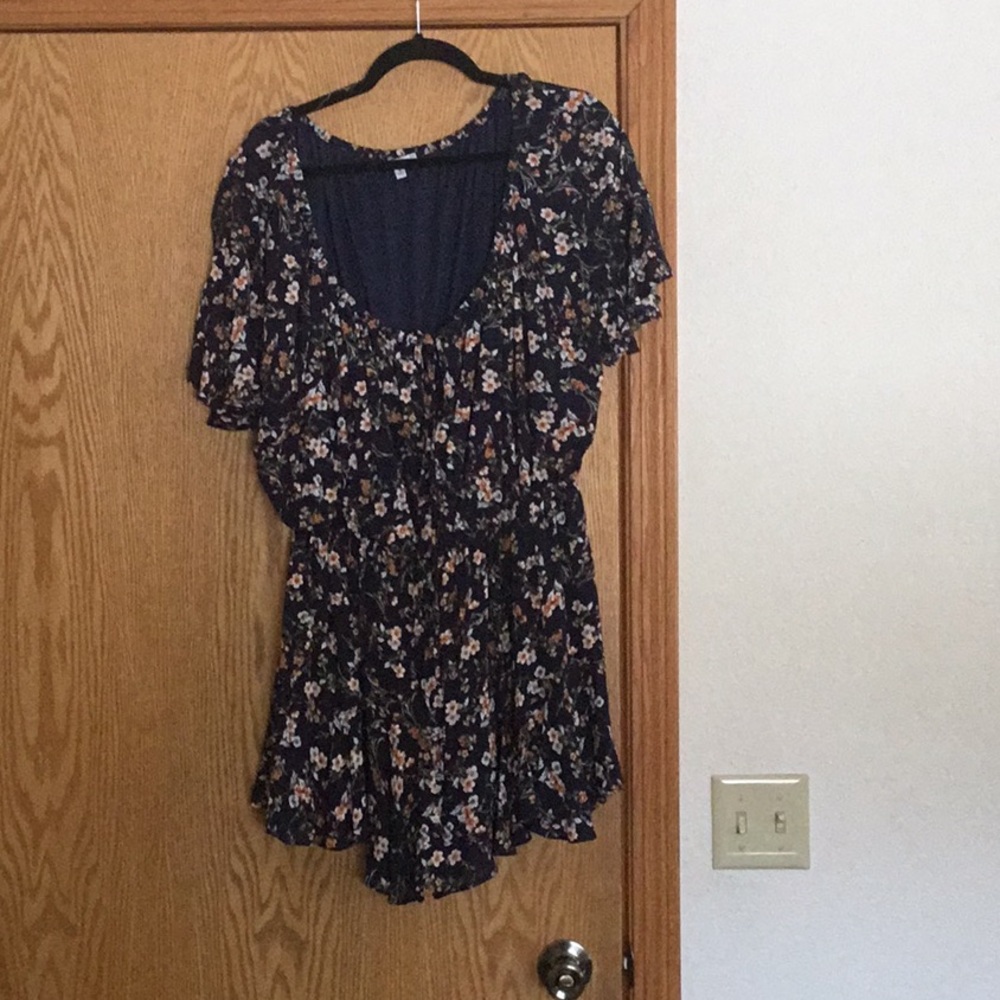 Floral Navy Women's romper